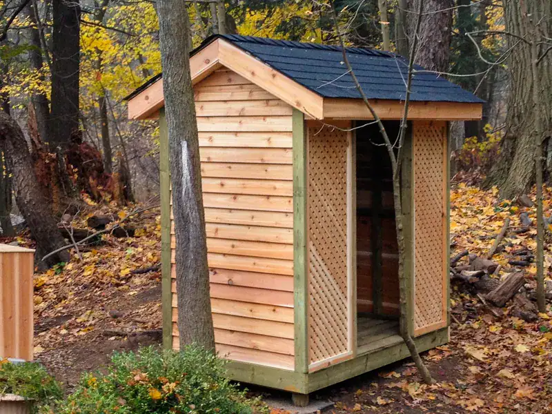 Bespoke wood shed built by Stelios