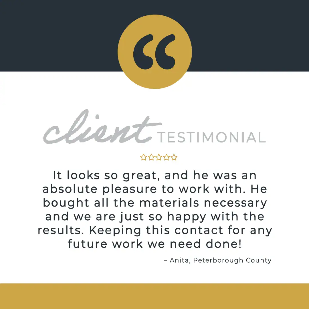 Testimonial for Fieldstream Construction from Anita from Douro-Dummer